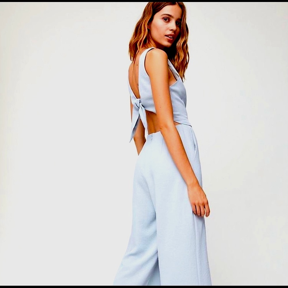 Aritzia Wilfred Écoulement tie back jumpsuit blue